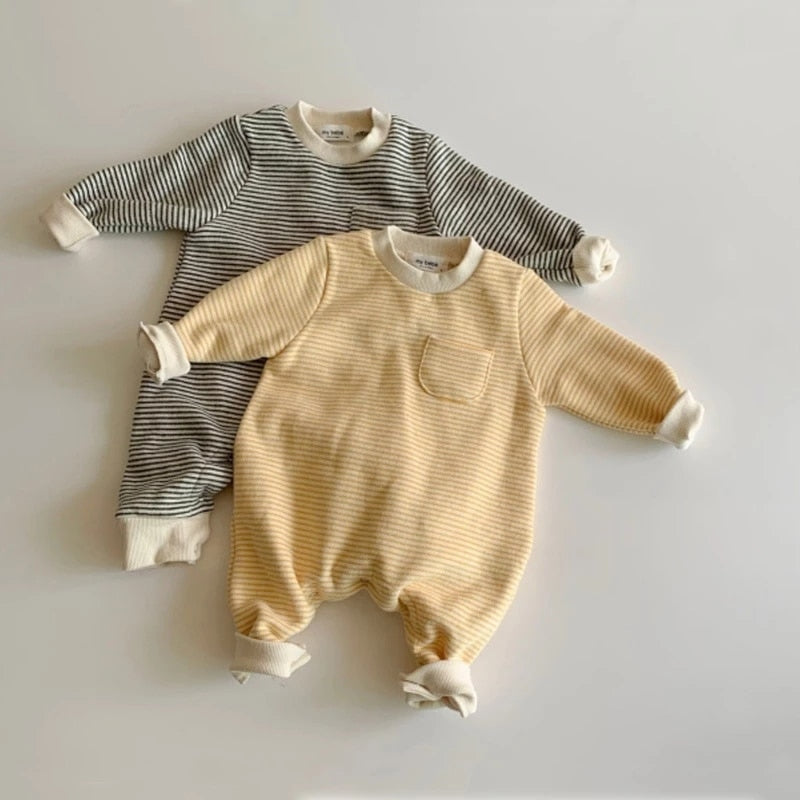 Warm Striped Sweater Jumpsuit