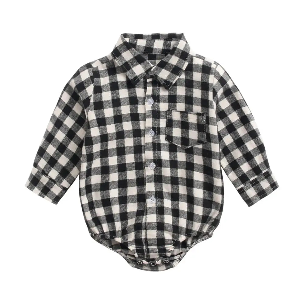 Button Up Plaid Bodysuit