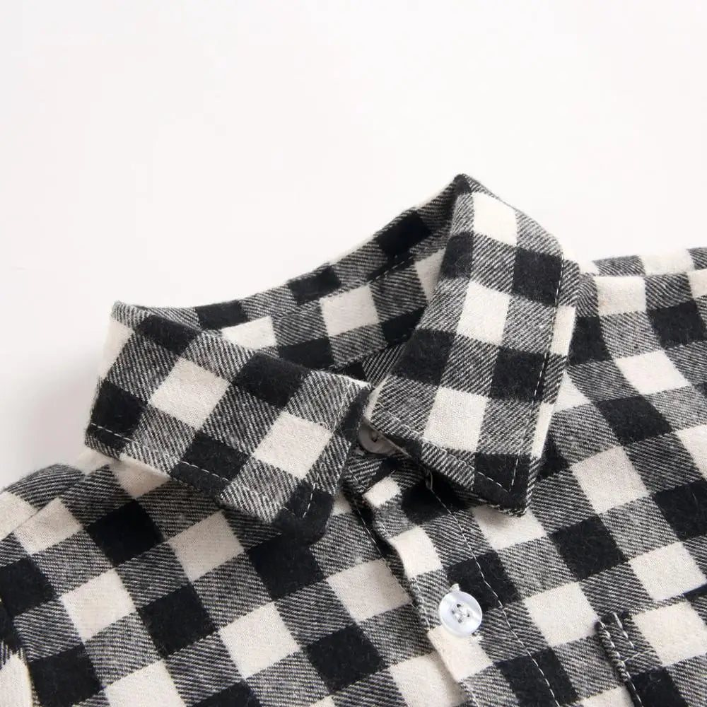 Button Up Plaid Bodysuit