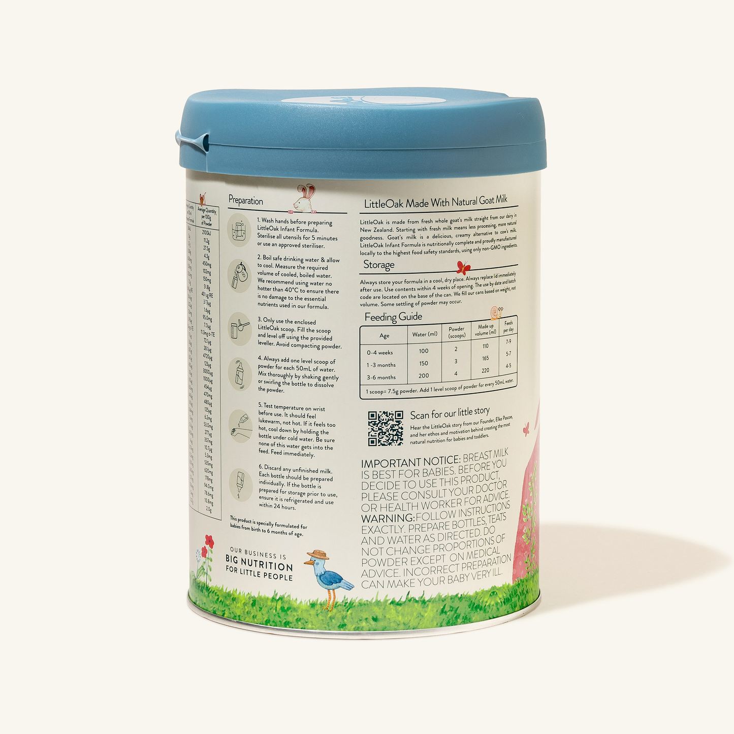 LittleOak Stage 1 Natural Goat Milk Infant Formula (0-6 months)