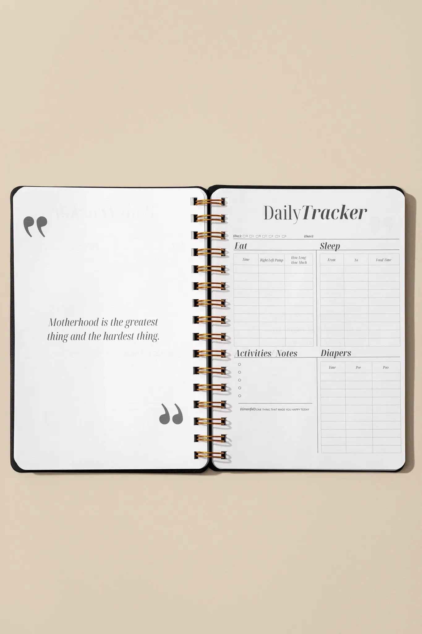 Postpartum Journal: Prompts for Mama + Daily Tracker for Baby