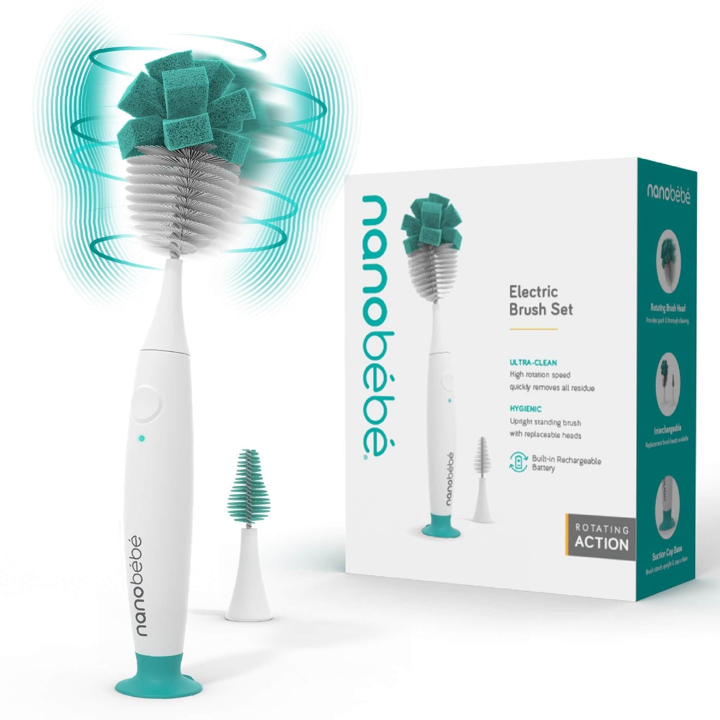 E-Brush Electric Baby Bottle Brush by Nanobébé US