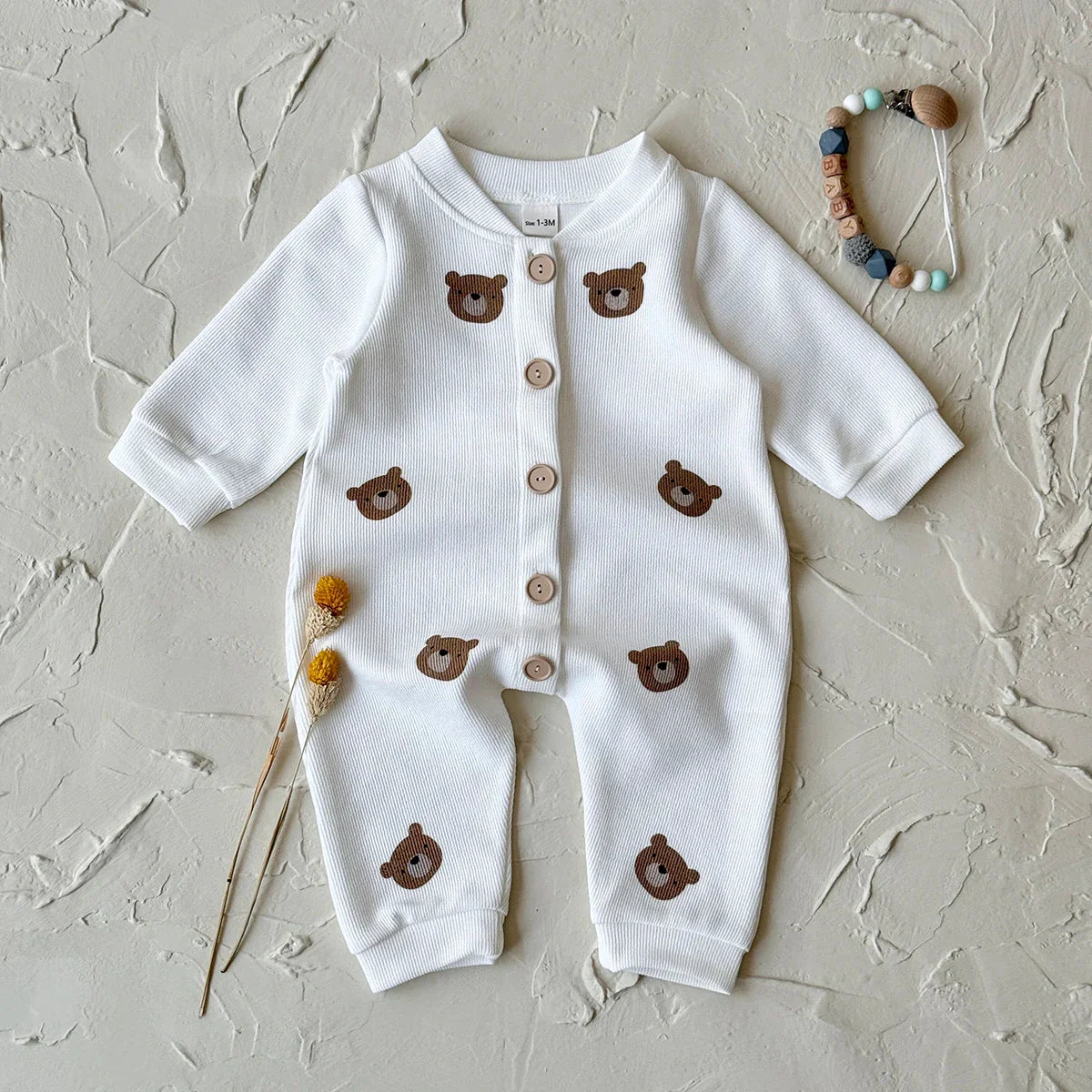 White Teddy Bear Jumpsuit