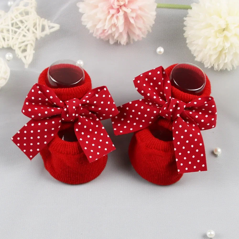 Anti Slip Bowtie Cotton Socks