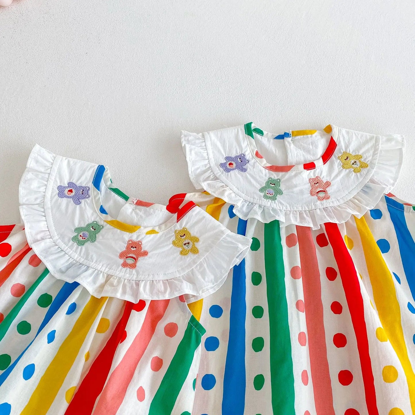 Rainbow Polka Dot Sister Outfit