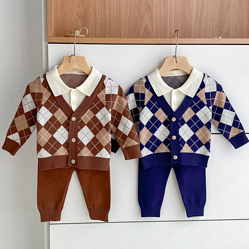 Classic Checkered Sweater Set