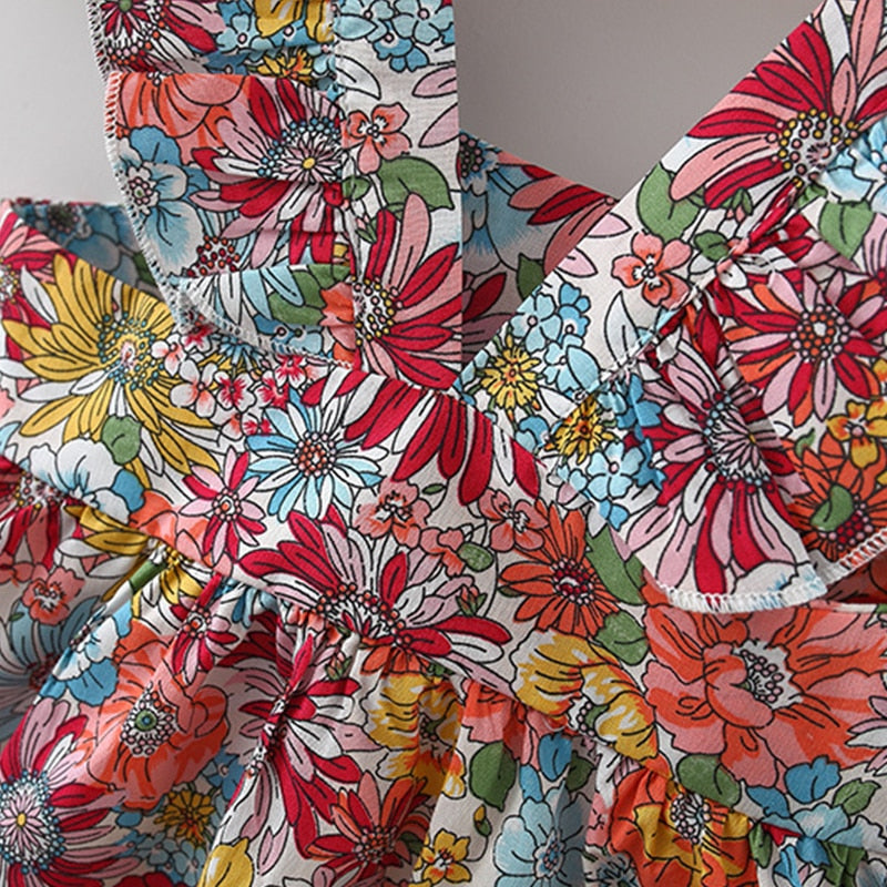Floral Sleeveless Dress With Bag