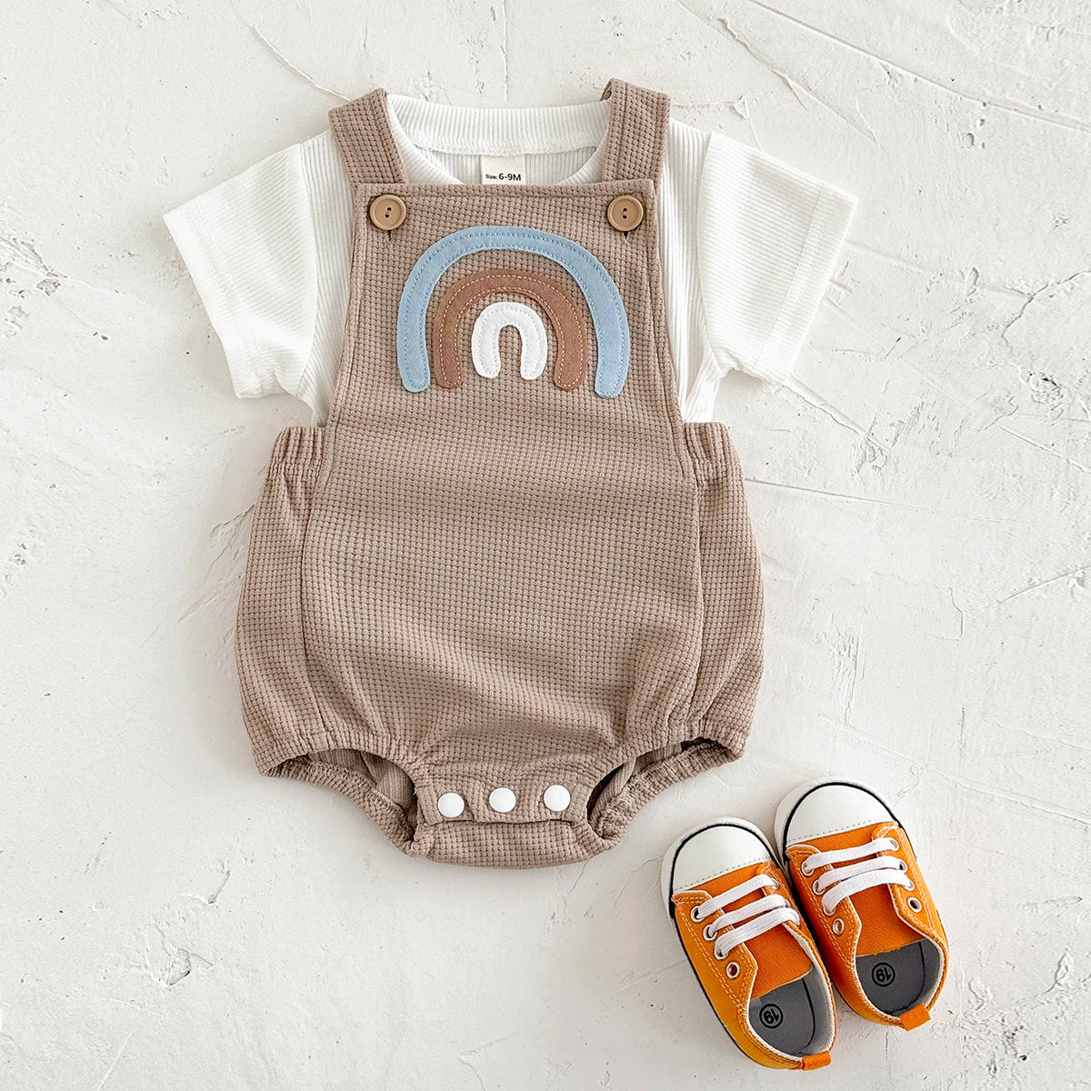 Waffle Rainbow Romper Set