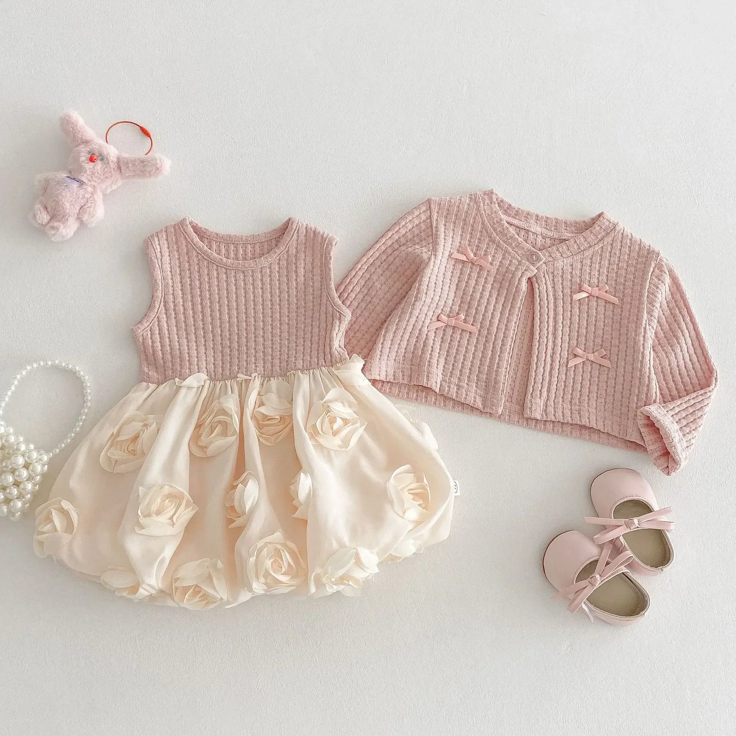 Rose Dress Cardigan Outfit