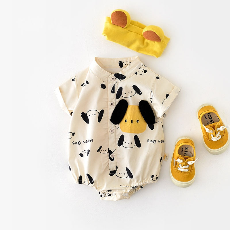 Yellow Puppy Dog Romper
