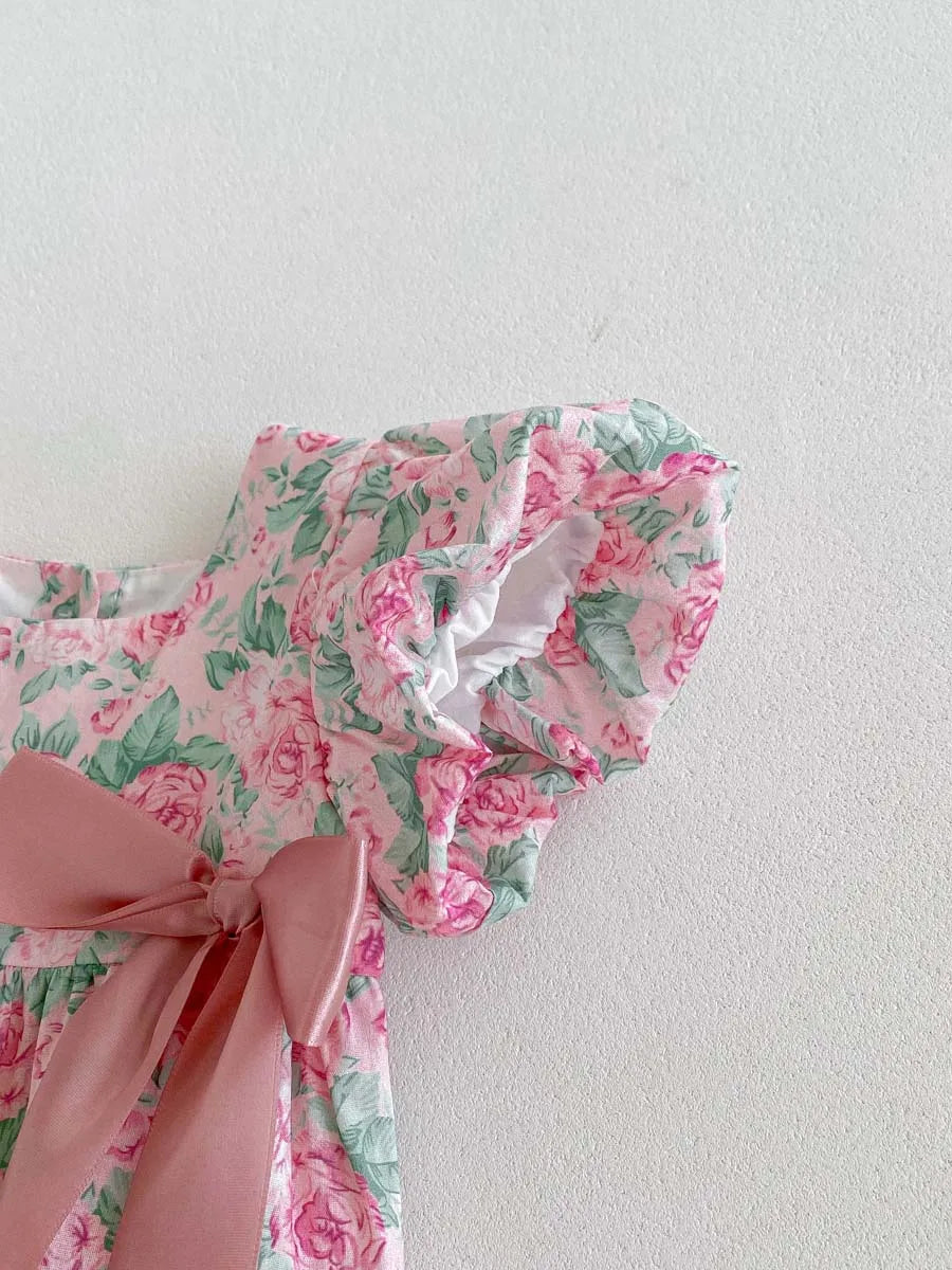 Floral Puff Sleeve Romper Set