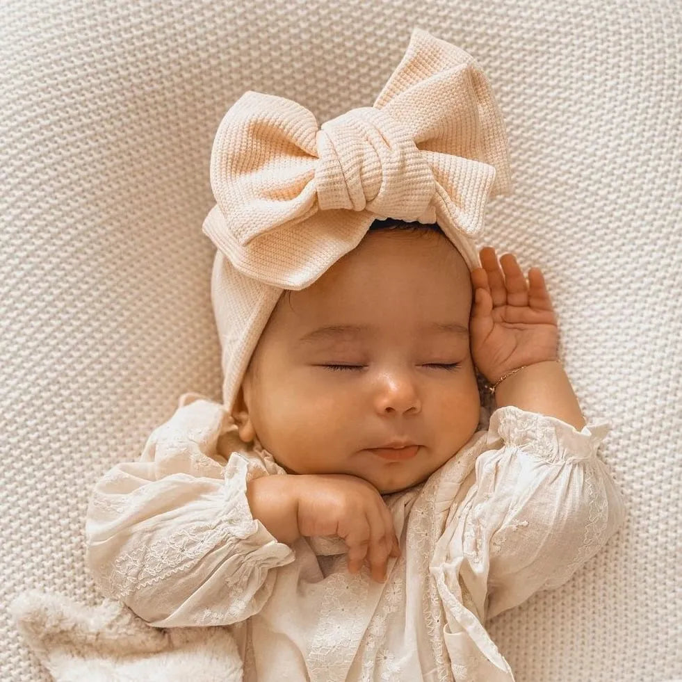 Baby Girl Large Waffle Bowtie Headband