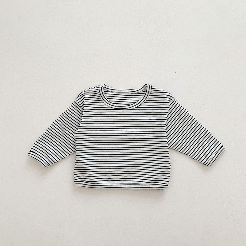 Teddy Bear Denim Jumpsuit with Striped Top Set