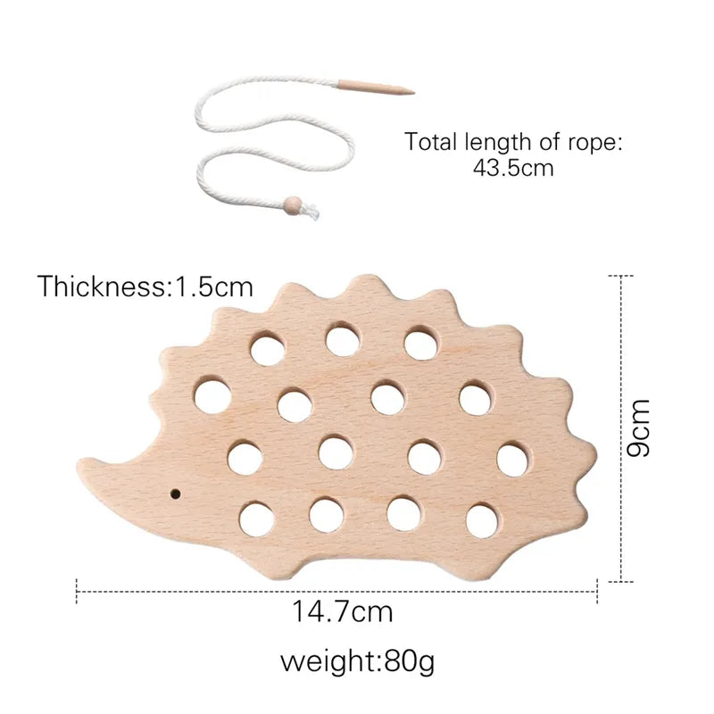 Beech Wood Educational Lace Puzzle Toy
