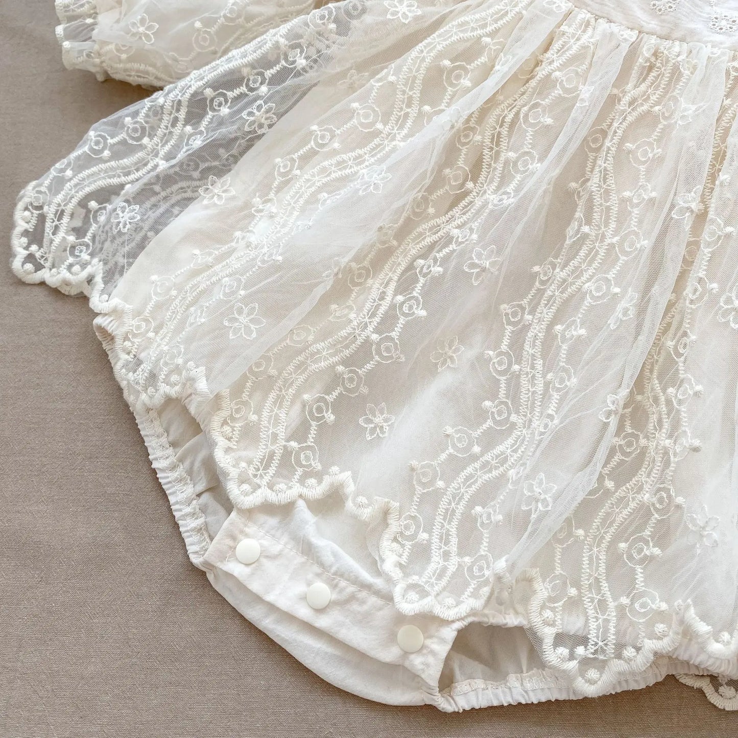 Princess Square Neck Lace Romper