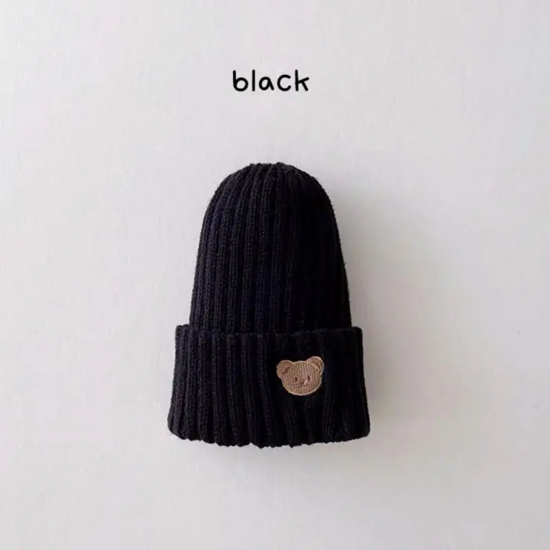 Teddy Bear Embroidered Beanie Hat