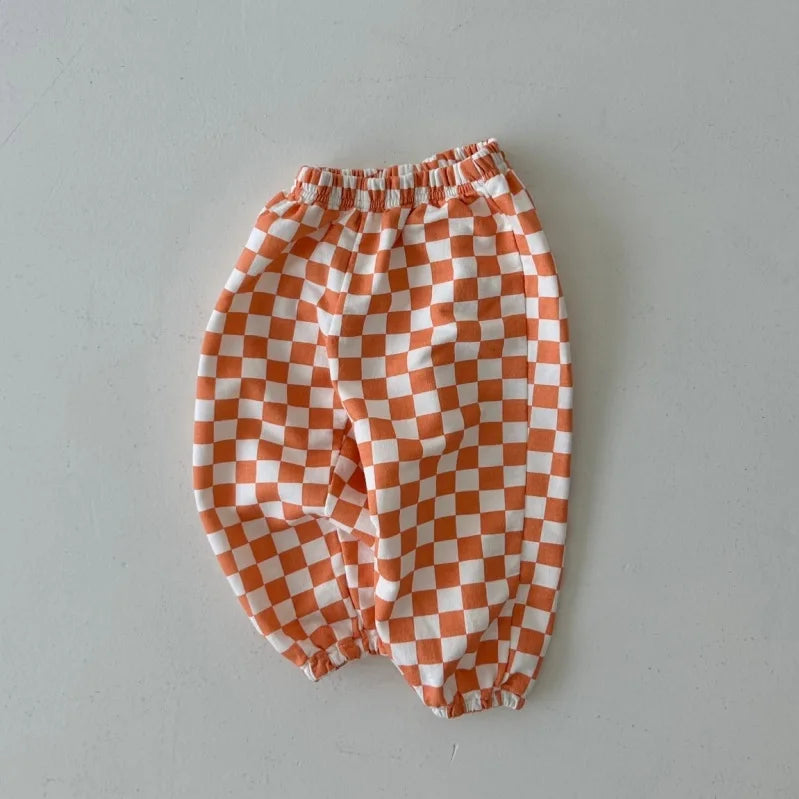 Versatile Checkered Loose Pants