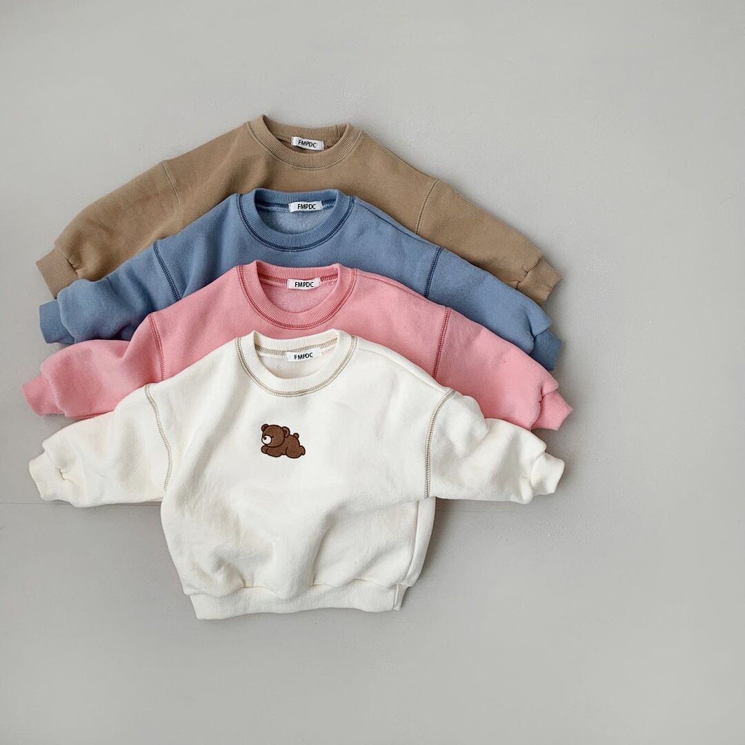 Cartoon Bear Patch Jogger Set