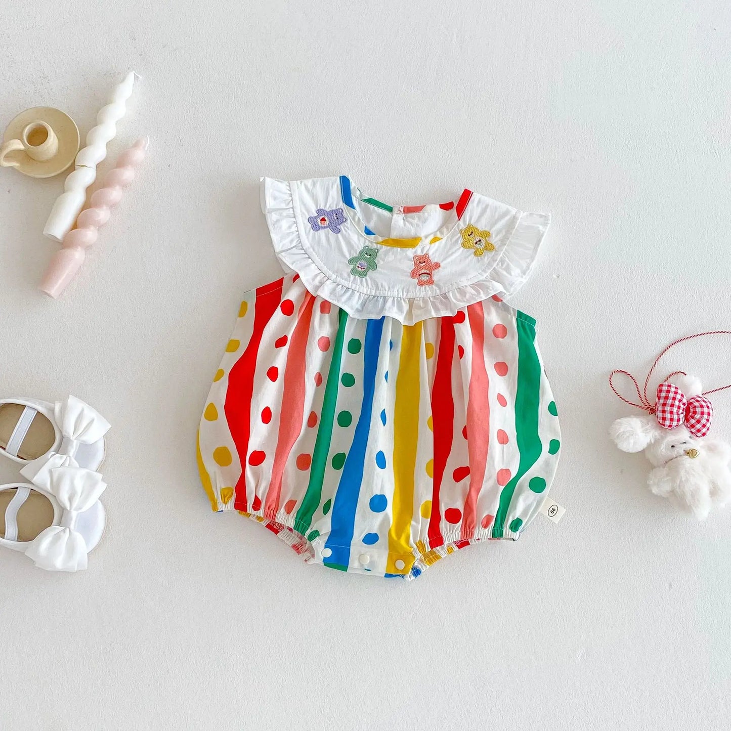 Rainbow Polka Dot Sister Outfit