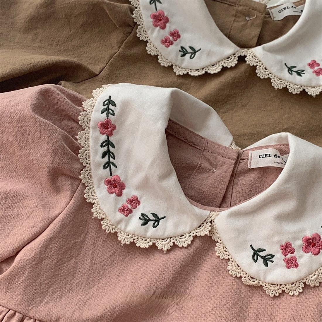 Vintage Flower Collar Romper Dress
