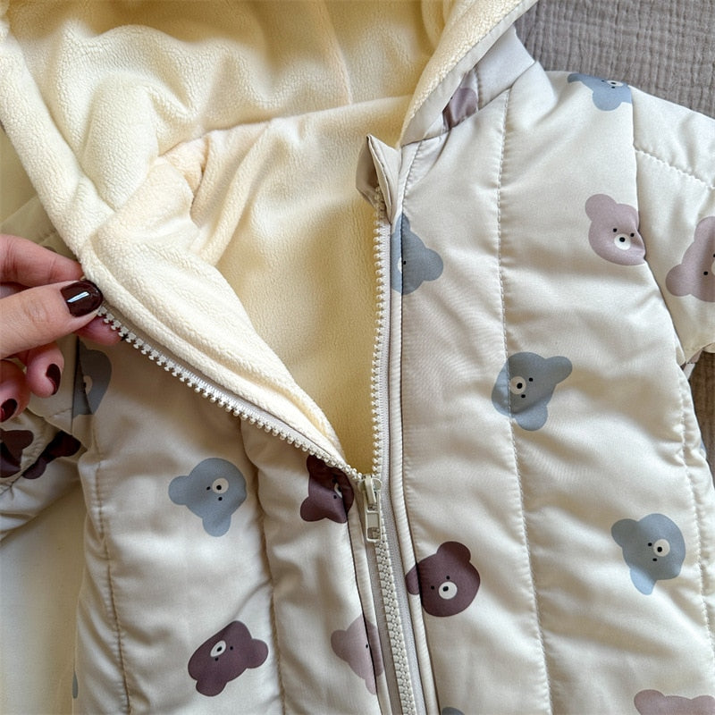 Warm Hooded Fleece Jumpsuit