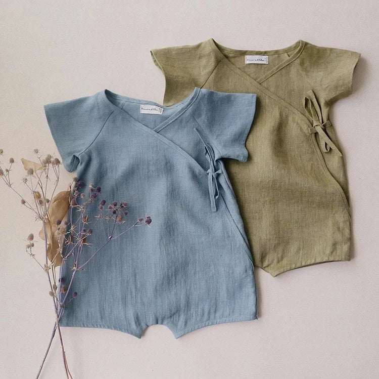 Cotton Linen Kimono Romper