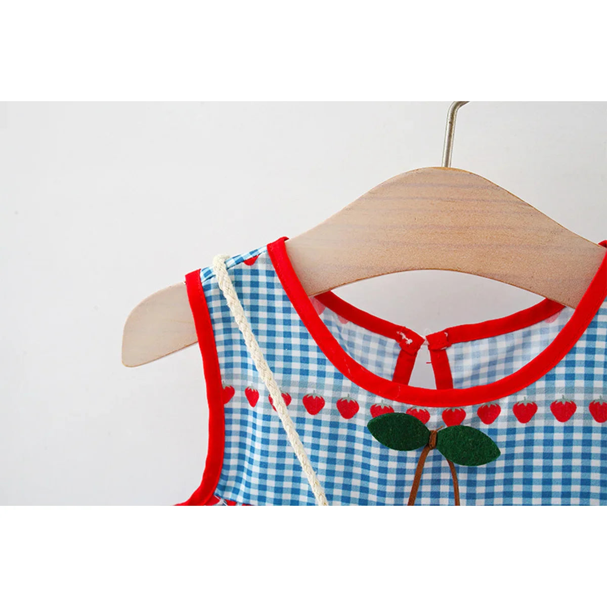 Sleeveless Cherry Dress With Bag