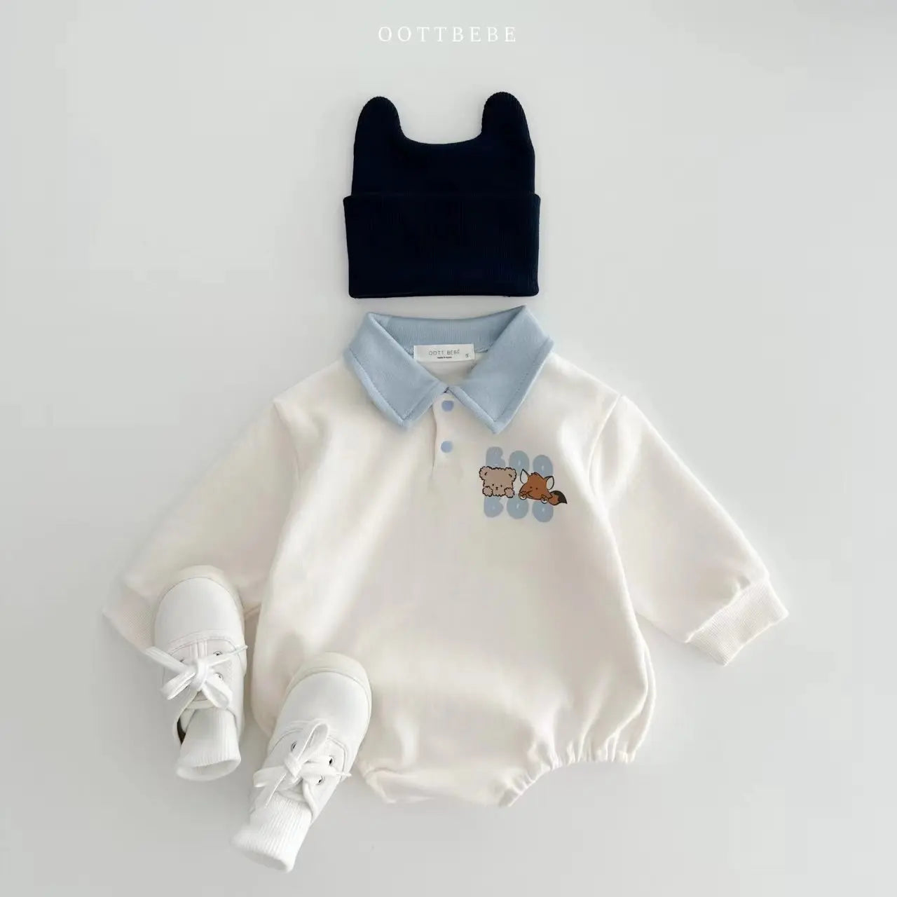 Long Sleeve Turn-Down Collar Bodysuit