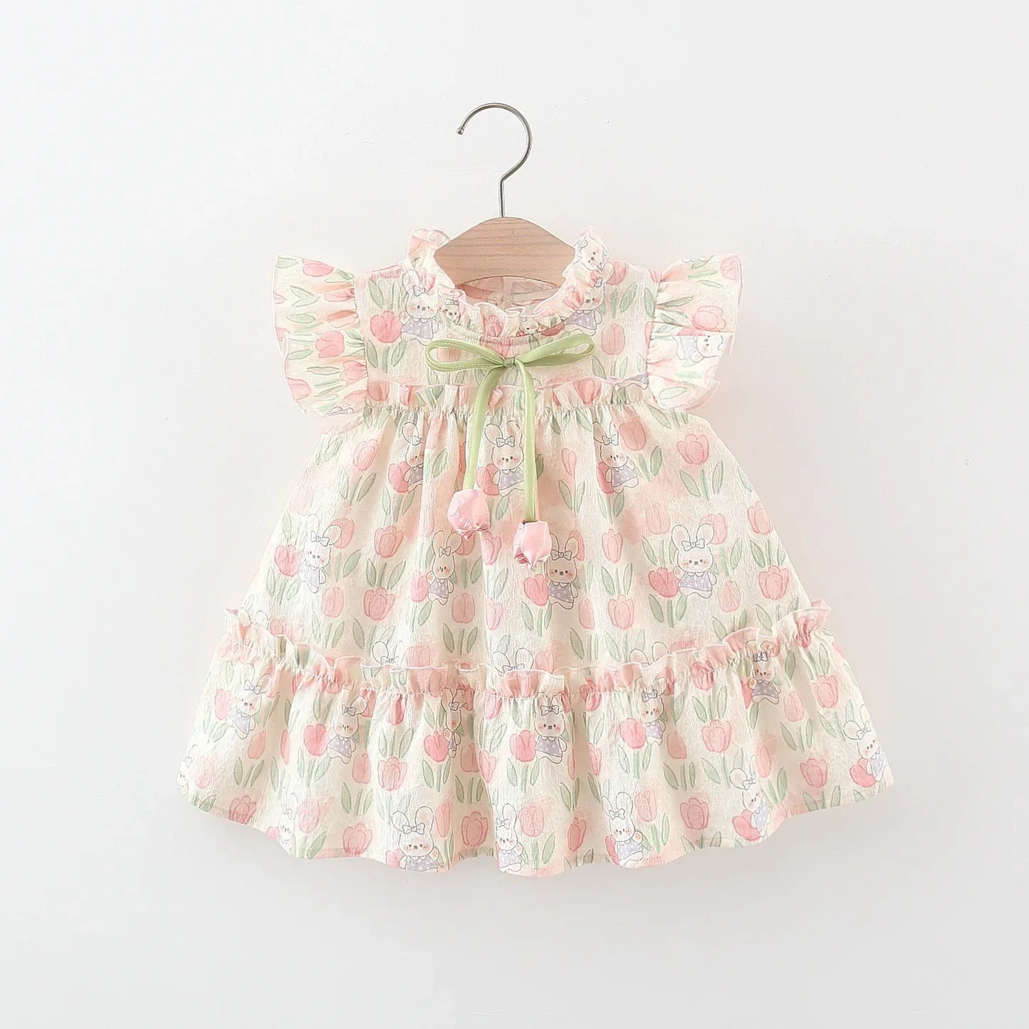 Floral Tulip Fly Sleeve Dress