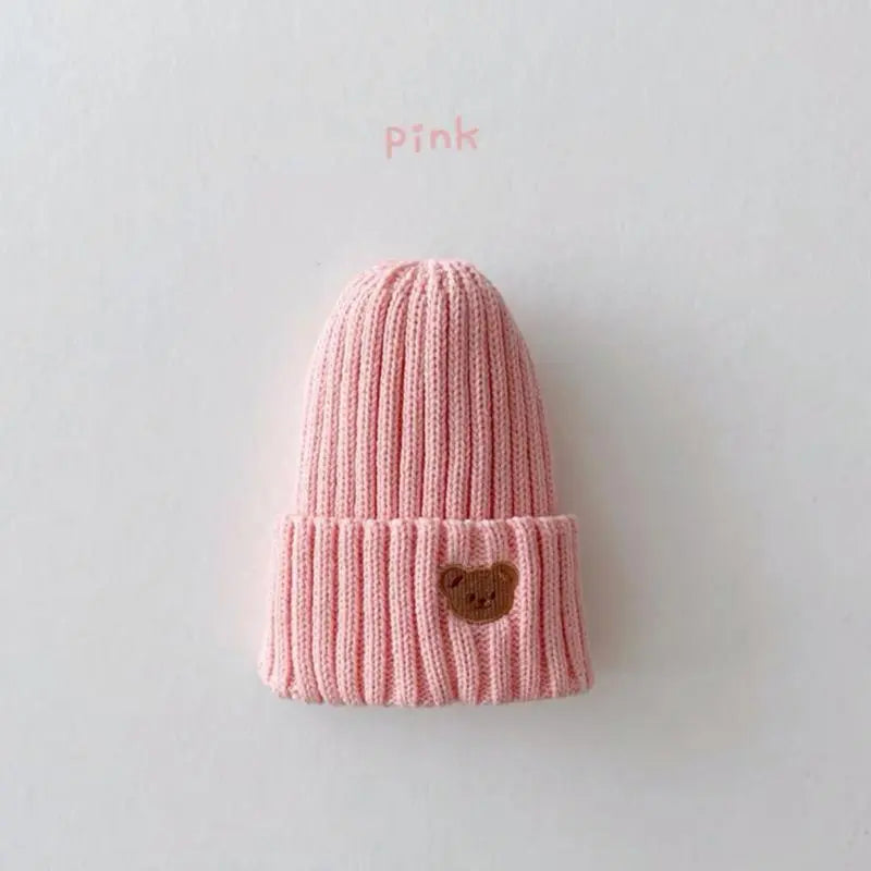 Teddy Bear Embroidered Beanie Hat