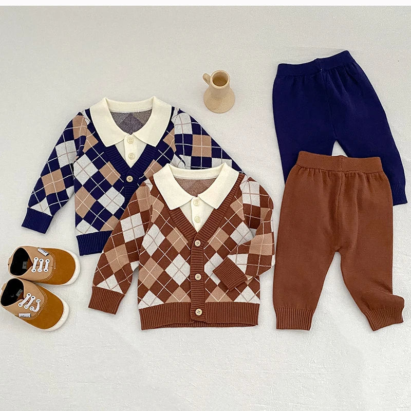 Classic Checkered Sweater Set