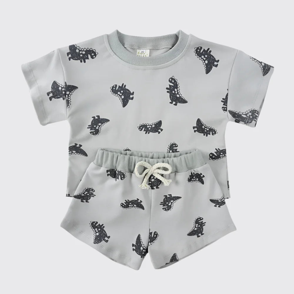 Boys Printed Shorts Set