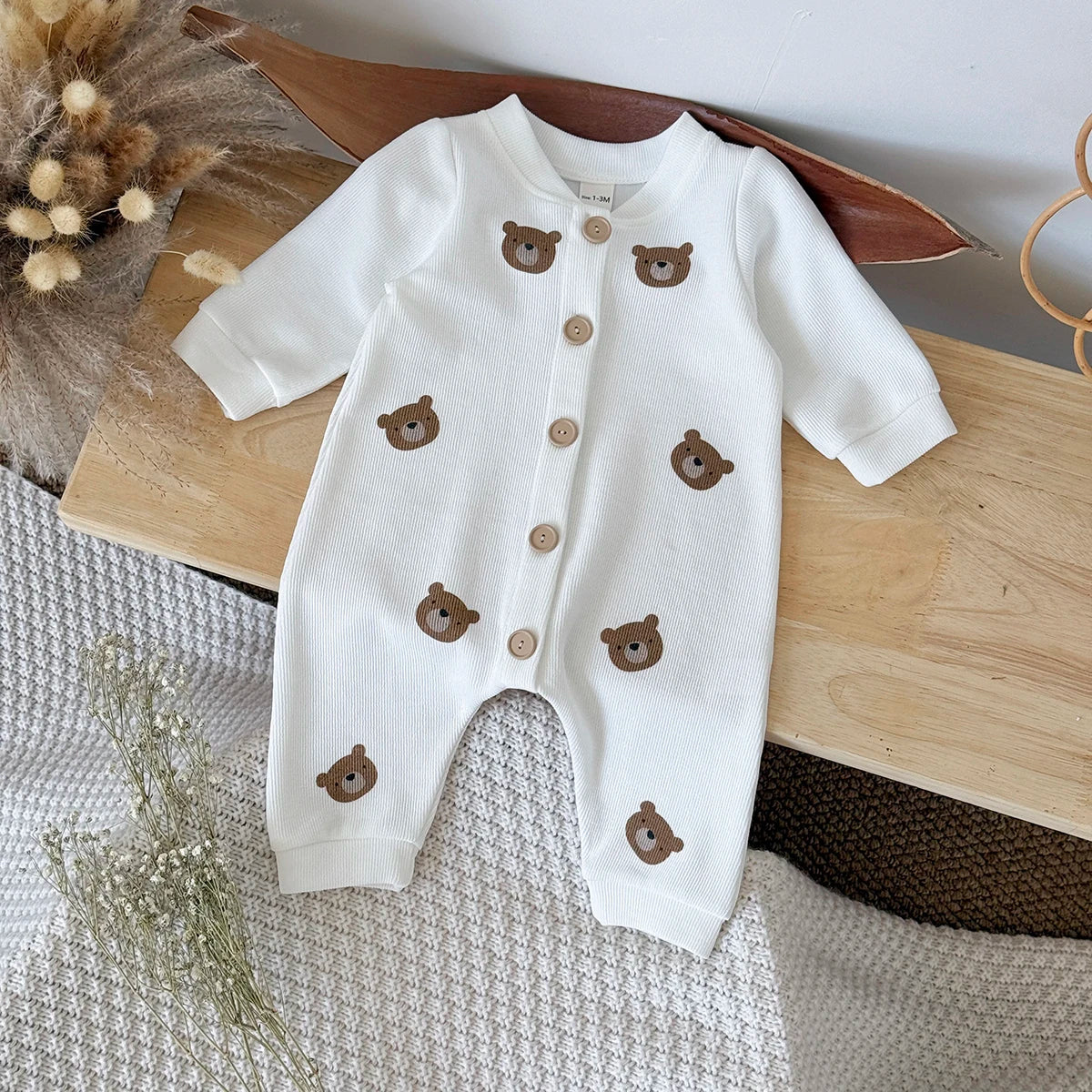 White Teddy Bear Jumpsuit