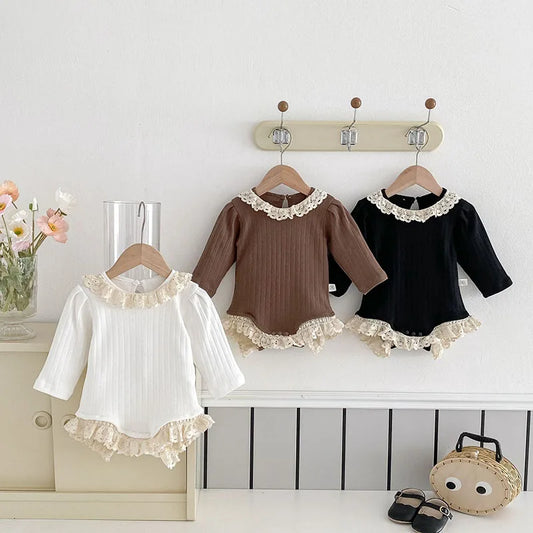Lace Trim Long Sleeve Bodysuit