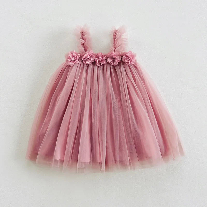 3D Flower Mesh Dress