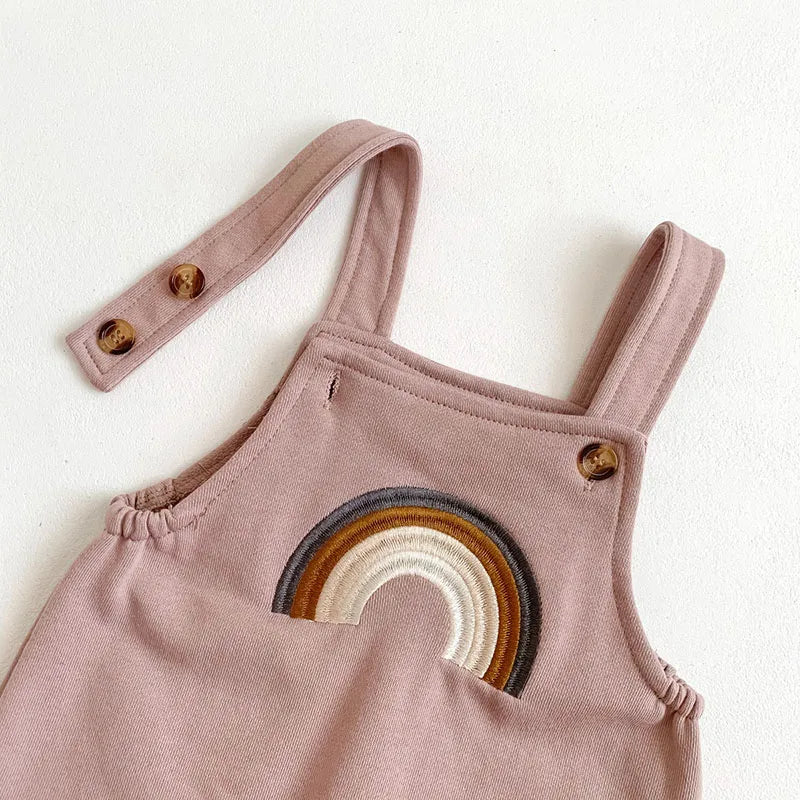 Soft Rainbow Embroidery Jumpsuit