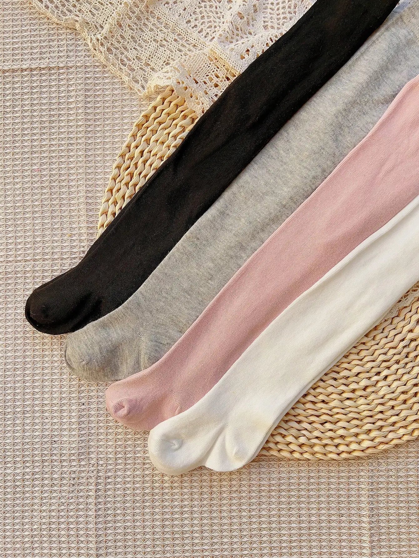 4 Pairs Solid Stocking
