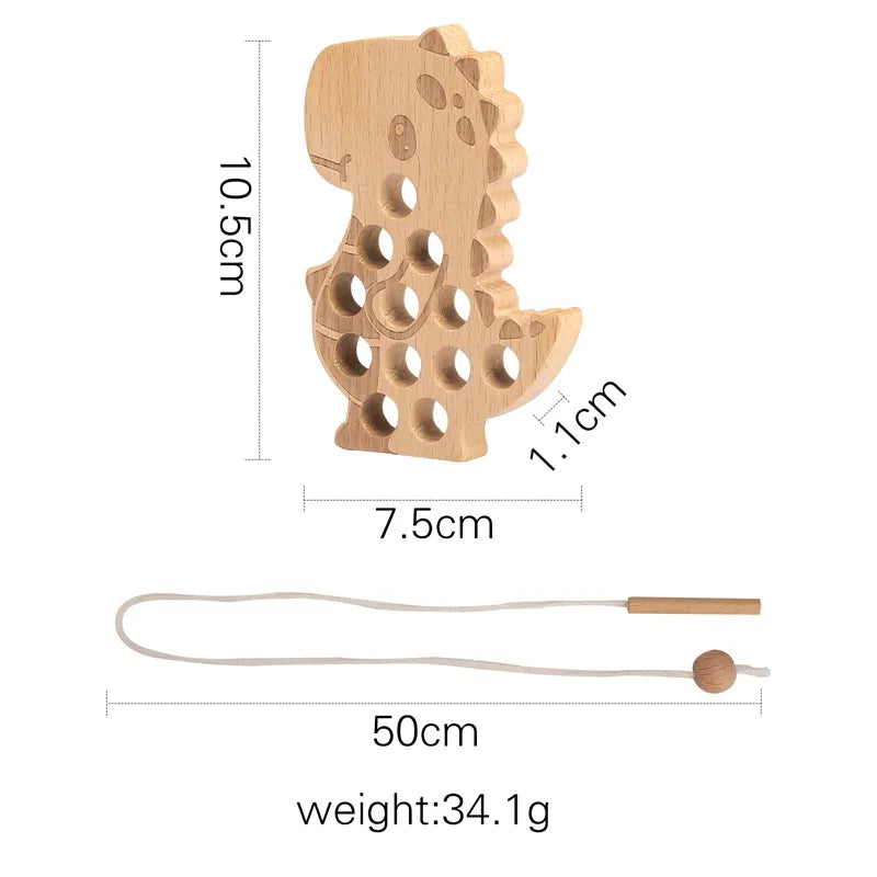Beech Wood Educational Lace Puzzle Toy