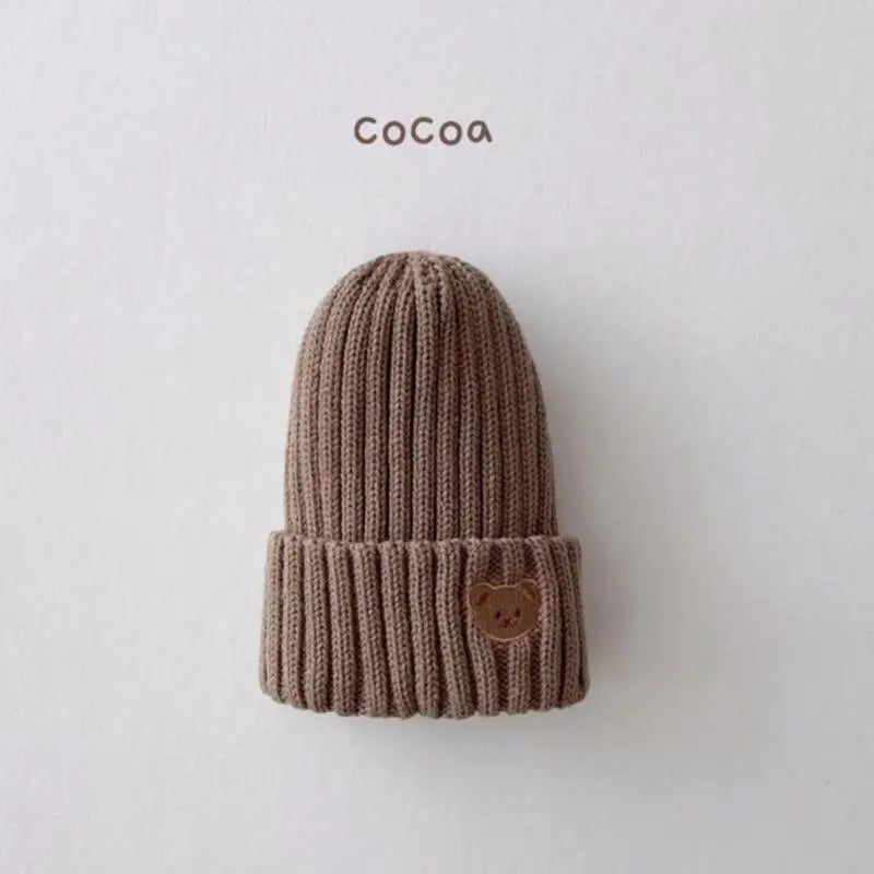 Teddy Bear Embroidered Beanie Hat