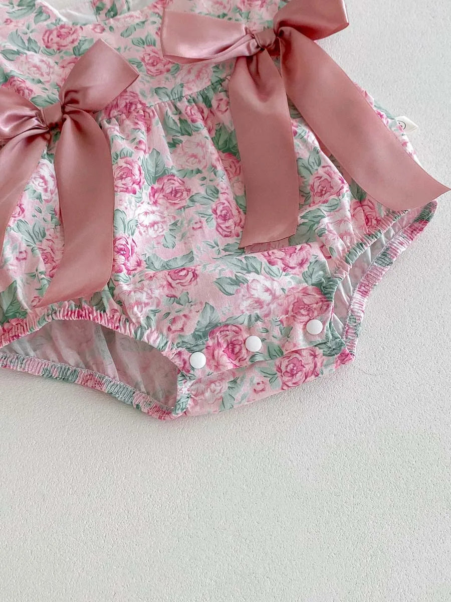 Floral Puff Sleeve Romper Set