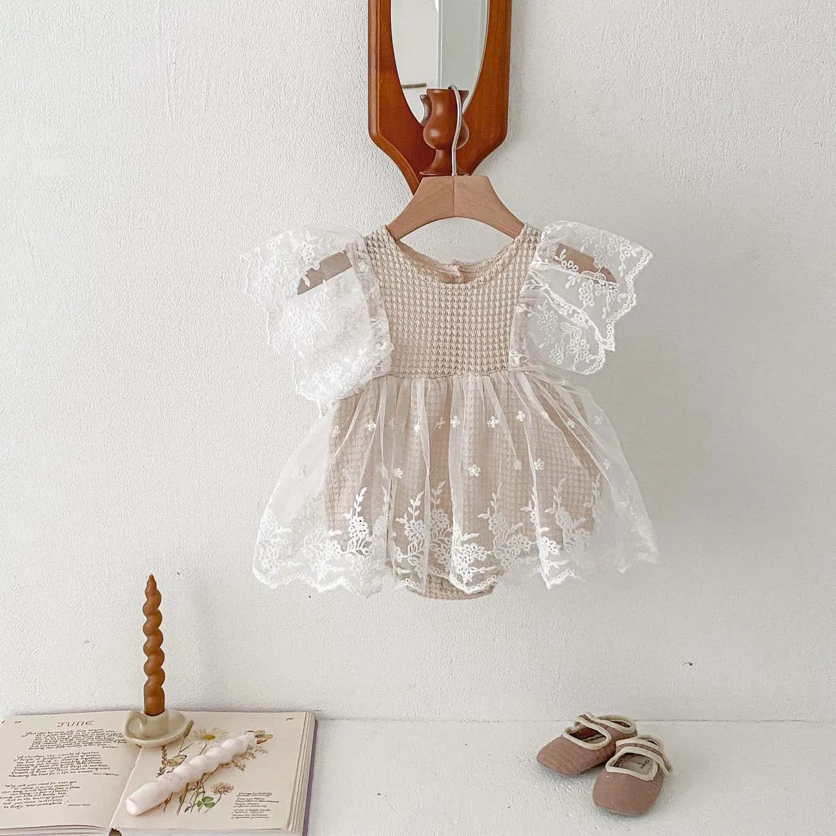 Lace Waffle Bodysuit Dress
