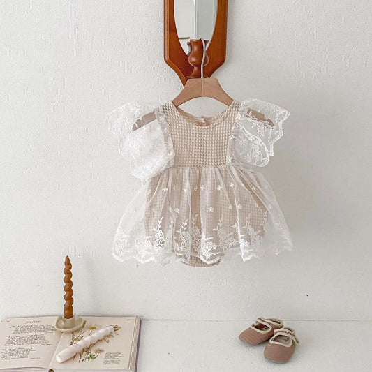 Lace Waffle Bodysuit Dress