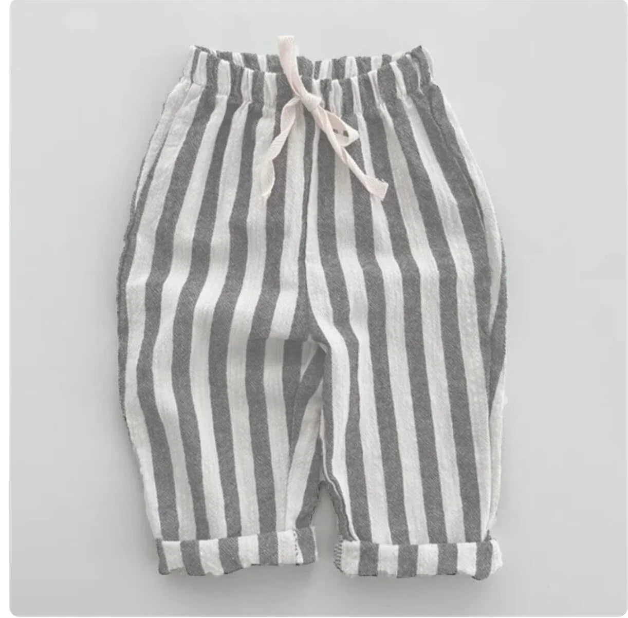 Cotton Linen Striped Pants