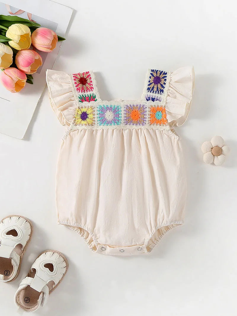 Fly Sleeve Patch Romper