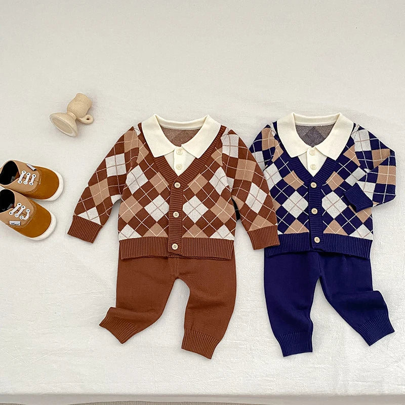 Classic Checkered Sweater Set
