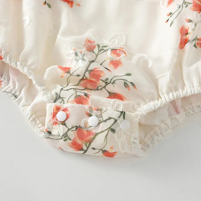 Mandarin Fly Sleeve Romper Set