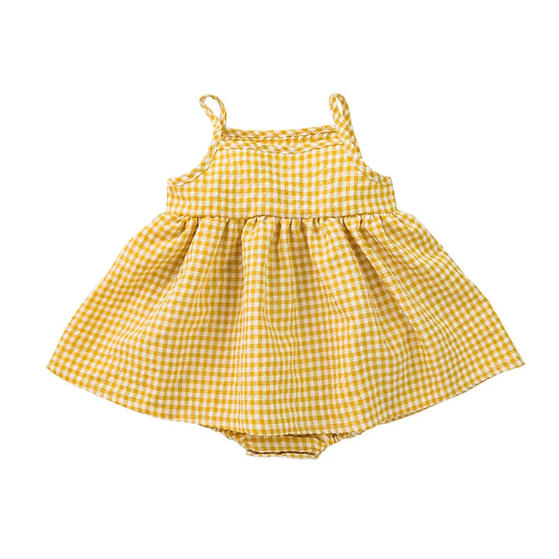 Plaid Picnic Romper Dress