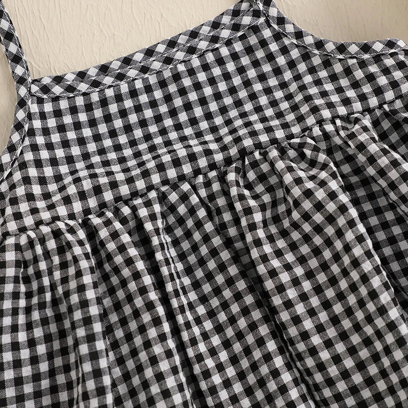 Plaid Picnic Romper Dress