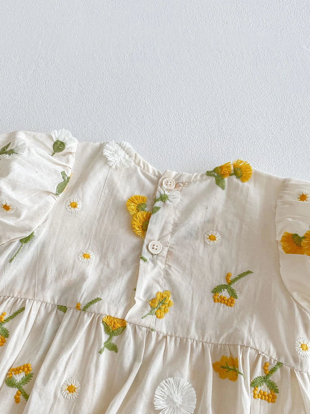 3D Daisy Embroidery Romper