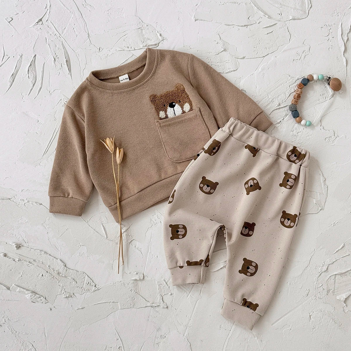 Full Print Bear Pants Set